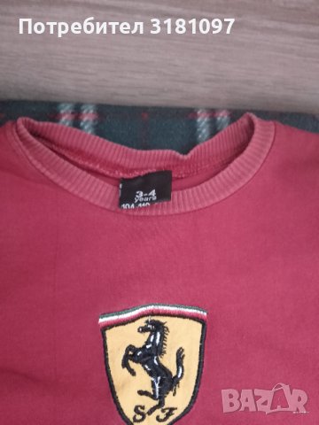 Детски шорти / къси панталони и червена тениска с лого и надпис Ферари за момче 3- 5 годишно, снимка 3 - Детски тениски и потници - 37630493