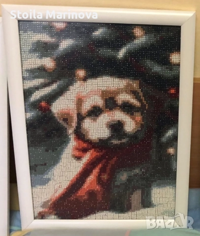 Коледни диамантени гоблени  с рамка, снимка 3 - Гоблени - 52414777