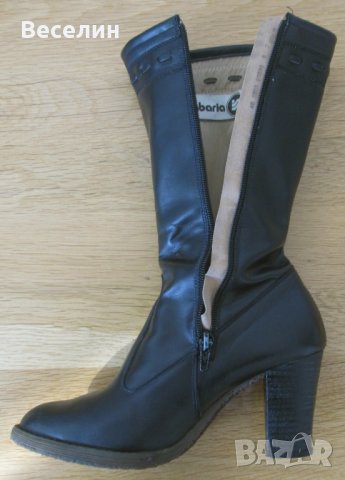 Дамски Кожени Ботуши Черни Зимни Обувки Женски Боти Мода Кожа, снимка 10 - Дамски ботуши - 43412148