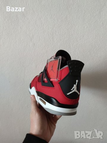 Nike Air Jordan 4 Retro Toro Bravo Red Fire Flames Нови Кецове 42 Размер Номер Мъжки Обувки , снимка 6 - Кецове - 39202381