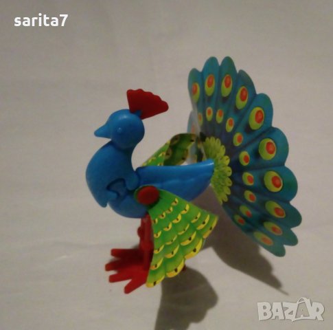 Стара цветна сглобяема киндер фигурка паун -  киндер сърпрайз фереро / kinder surprise Ferero, снимка 3 - Колекции - 28147940