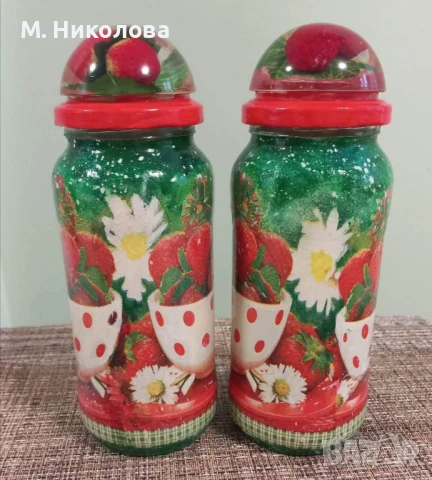 Ръчно Декорирани бурканчета с  декупаж, снимка 7 - Други - 50583905