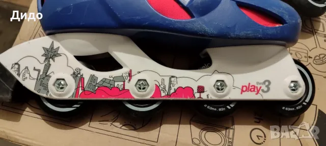 Детски Фитнес Ролери Play 3, Червено OXELO 34-36 номер, снимка 4 - Ролери, кънки - 49152525