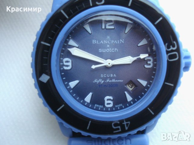 Мъжки автоматичен кварцов часовник BLANCPAIN Х SWATCH, снимка 2 - Мъжки - 43426209