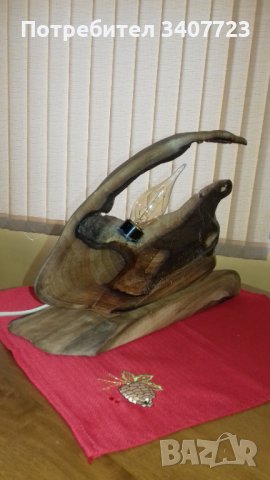 Ръчно изработени лампи и часовници от орех, снимка 10 - Настолни лампи - 37118020