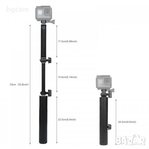Мултифункционален сгъваем 3 way монопод, Pro Version Черен, снимка 4 - Чанти, стативи, аксесоари - 27785497