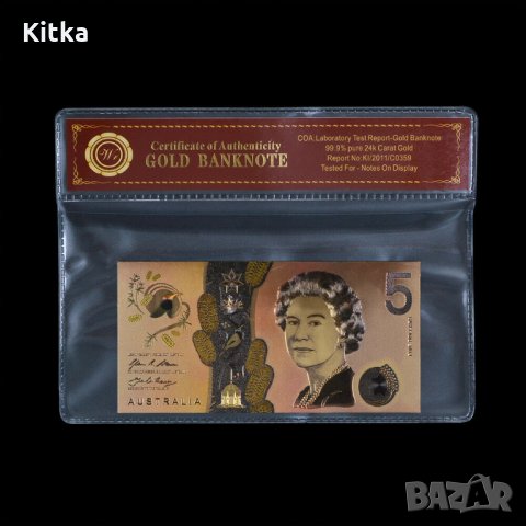 WR Australia $ 5 цветно злато банкнота 2016 