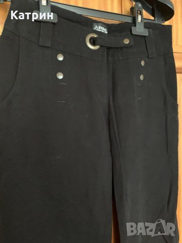 Черен кадифен панталон прав, снимка 2 - Панталони - 28236059