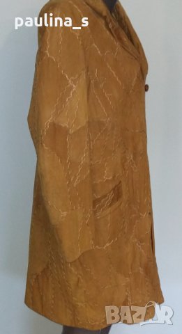 Уникaлно дамско манто от естествен велур "One Two"plus size / голям размер , снимка 5 - Палта, манта - 16010681