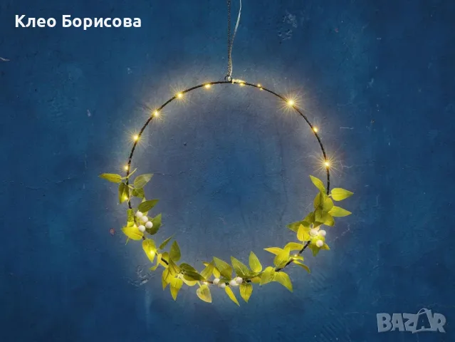 LED декоративен пръстен 20 топли бели светодиода, снимка 2 - Соларни лампи - 49064309