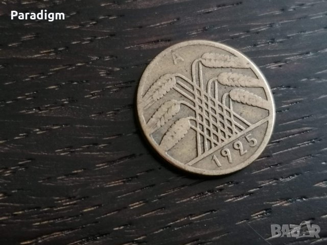 Райх монета - Германия - 10 пфенига | 1925г.; серия A, снимка 2 - Нумизматика и бонистика - 26478969