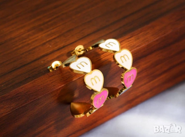 обеци от висококачествена медицинска стомана miu miu, снимка 10 - Обеци - 52093064