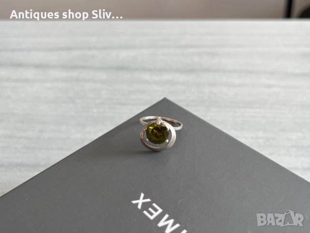 Красив сребърен пръстен с камък. №2977, снимка 1 - Пръстени - 38549195