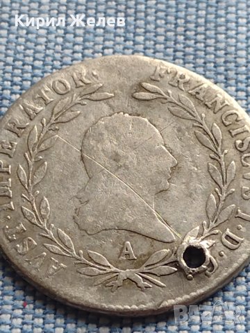 Сребърна монета 20 кройцера 1817г. Франц първи Виена Австрийска империя 61331, снимка 2 - Нумизматика и бонистика - 42970582