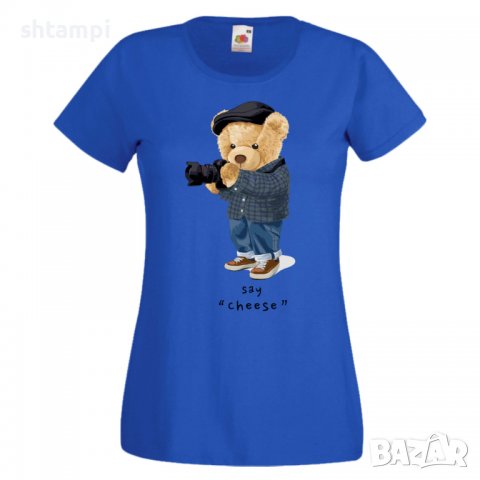 Дамска тениска bear Say Cheese Мече,Меченце,Животно, Играчка,Изненада,Подарък,Повод,, снимка 6 - Тениски - 37291963