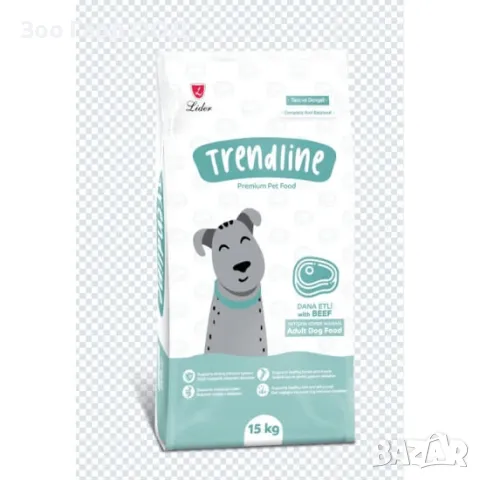 Trendline Adult Dog Food Beef- Пълноценна храна за израснали кучета от всички породи с говеждо 15 кг