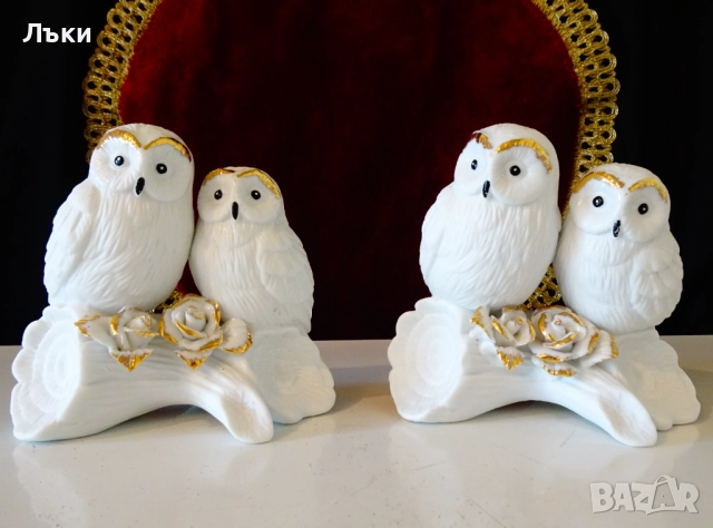 Порцеланова статуетка,фигура Бухал,Сова,злато. , снимка 7 - Статуетки - 52147432