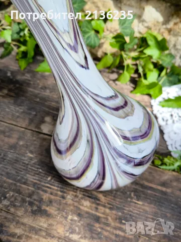 Ваза Мурано 30см, снимка 6 - Антикварни и старинни предмети - 50186603