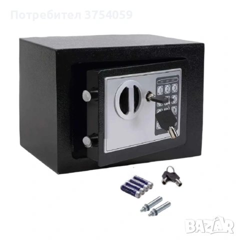Електронен сейф с кодова клавиатура и резервен механичен ключ – 4.6L, включени батерии и монтажни , снимка 6 - Други стоки за дома - 53208401