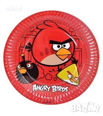 Angry Birds енгри бърдс 8 бр големи парти чинии чинийки, снимка 2 - Чинии - 43794809