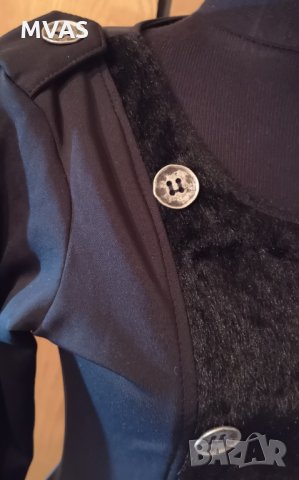 Нова зимна топла черна рокля S размер с дълъг ръкав, снимка 3 - Рокли - 26553553