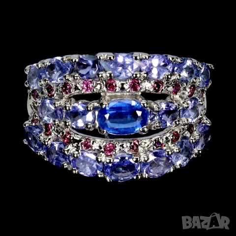 925 сребърен пръстени с кианит, нефрит, аквамарин, гранат,  подходящи за подарък