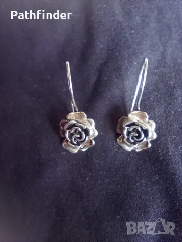 Сребърни обеци цветя сребро 925, снимка 2 - Обеци - 47946732