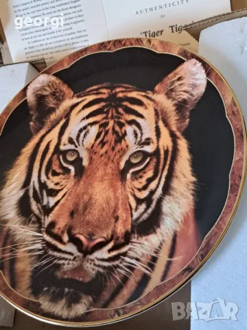 колекционерска порцеланова чиния Тигър Royal Doulton 18/4, снимка 2 - Чинии - 49163069