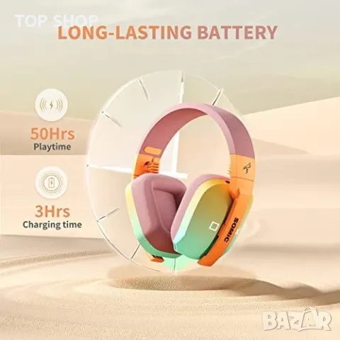 Нови SOMiC G810 Безжични леки слушалки с микрофон 50 часа работа PS4/5, снимка 7 - Bluetooth слушалки - 49444612