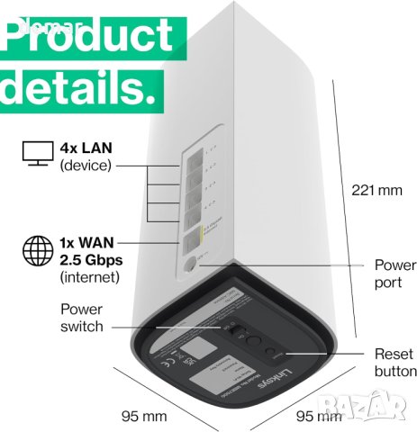 Linksys Velop Pro 7 Mesh WiFi 7 System MBE7003 - Когнитивен рутер,3 бр, снимка 7 - Рутери - 43947041