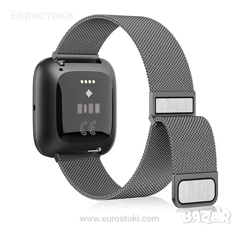 Метална каишка за Fitbit Versa 2, миланска мрежа от неръждаема стомана, снимка 2 - Смарт гривни - 48466694
