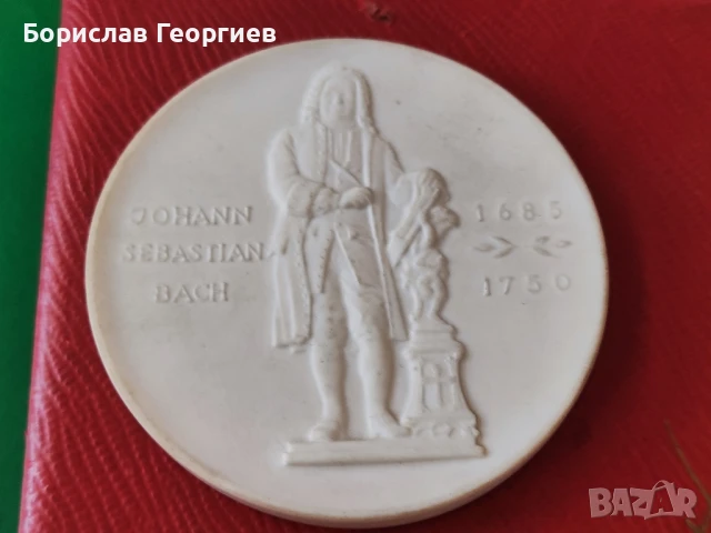 Порцеланов плакет на Йохан Бах от Meissen, снимка 3 - Колекции - 51166349