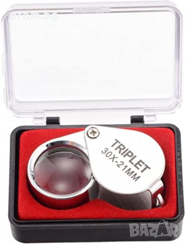 стъклена бижутерска лупа 30 х, 21 мм, сгъваема, снимка 1