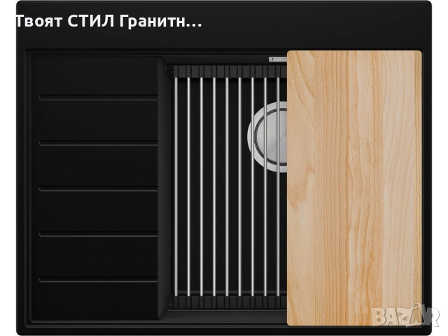 Черна гранитна кухненска мивка Сидни 620-45 Ergo Multilevel 620х500, снимка 10 - Мивки - 51918095