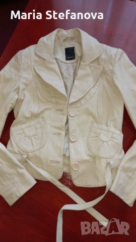 Бежово сако естествена кожа 