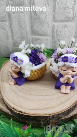 Ангелчета в цвят лилав!!, снимка 2 - Декорация за дома - 50773829