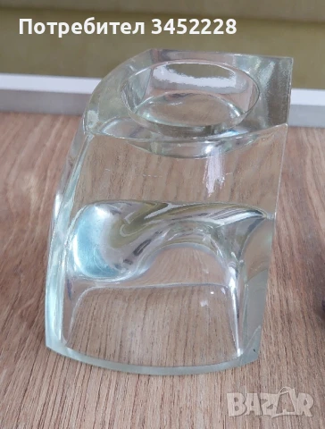 свещници стъклени два броя отлични , снимка 5 - Декорация за дома - 51392816
