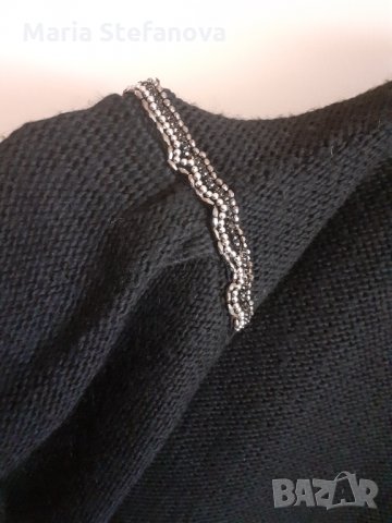 Пончо в черно с паети Zara Knitwear , снимка 3 - Палта, манта - 32477673