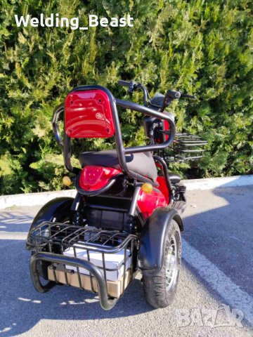 Двуместна електрическа триколка Max Motors PUDDING 1200W Нов модел RED, снимка 4 - Мотоциклети и мототехника - 43592399