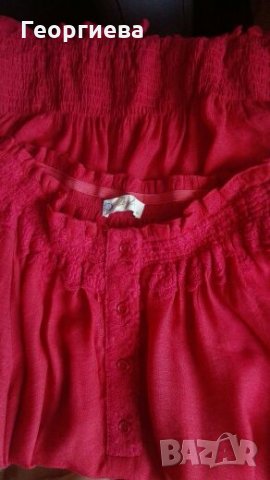 Красива червена туника🍀👗S,M👗🍀 арт.289, снимка 4 - Туники - 27622357