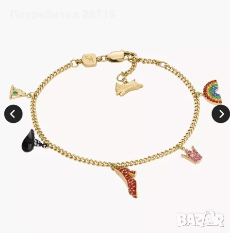 Гривна с висящи талисмани „Магьосникът от Оз“ x Fossil Special-Edition, снимка 6 - Гривни - 51083723