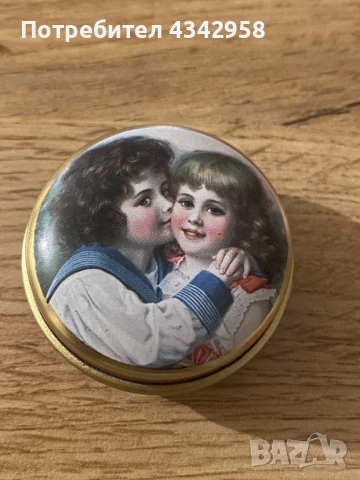 Винтидж английска метална кутия с викториански деца, снимка 2 - Антикварни и старинни предмети - 51056366