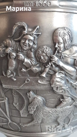 Комплект за вино "Рембрант" от калай Antik*Vintage #117, снимка 7 - Антикварни и старинни предмети - 53094668