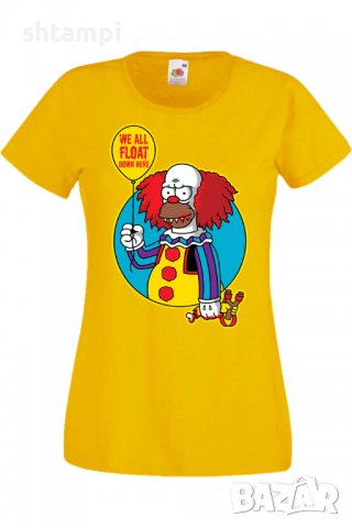 Дамска тениска The Simpsons Krusty The Clown Pennywise 02,Halloween,Хелоуин,Празник,Забавление,Изнен, снимка 9 - Тениски - 38149801