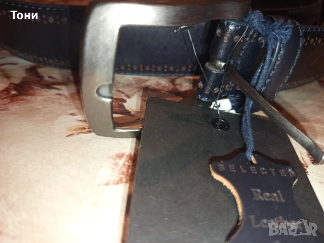 SELECTED MENSWEAR Нов Мъжки Колан Изцяло от Естествена Кожа с Етикет 120см, снимка 11 - Колани - 52675791