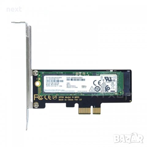 Преходник M2 SSD NVME към PCI-E 3.0 x1 + Гаранция, снимка 2 - Кабели и адаптери - 26598260
