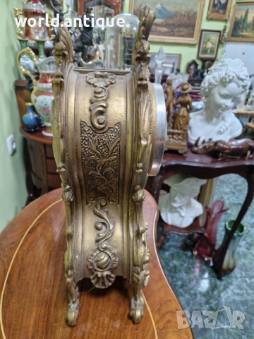 Прекрасен антикварен настолен каминен часовник , снимка 6 - Антикварни и старинни предмети - 53214260