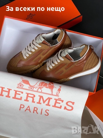 Hermes Дамски Кафеви Маратонки👟Дамски Спортни Обувки В Кафяв Цвят Хермес Код E1059, снимка 2 - Маратонки - 52206860