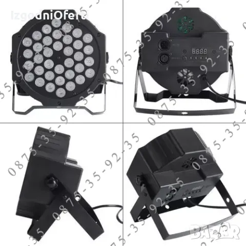 36 LED диода PAR Диско ПРОЖЕКТОР, Парти Дискотечен ПРОЕКТОР, лед ЛАМПА, снимка 4 - Прожектори - 48710121