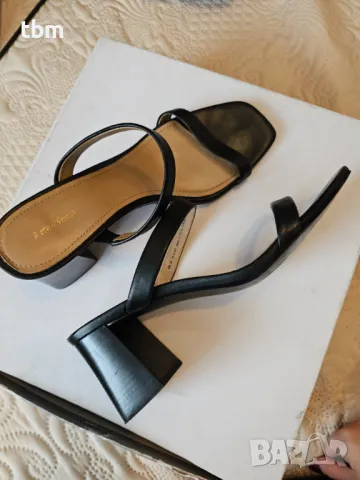 Сандали от естествена кожа, масивен ток, 6см на марката & other stories, снимка 4 - Сандали - 48432706